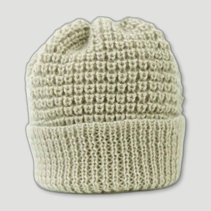 Natural Ecru Beanie from Izzy Lane - British Made Wool Clothing