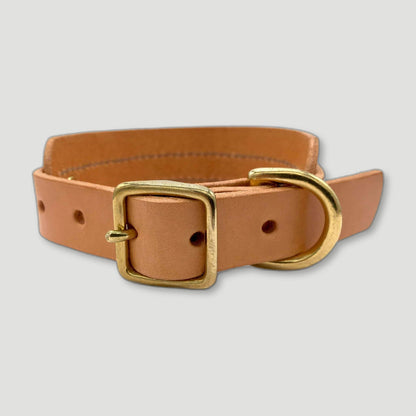 Natural Tan Leather Sighthound Collar from Seldom Found - British Made Dog Collars