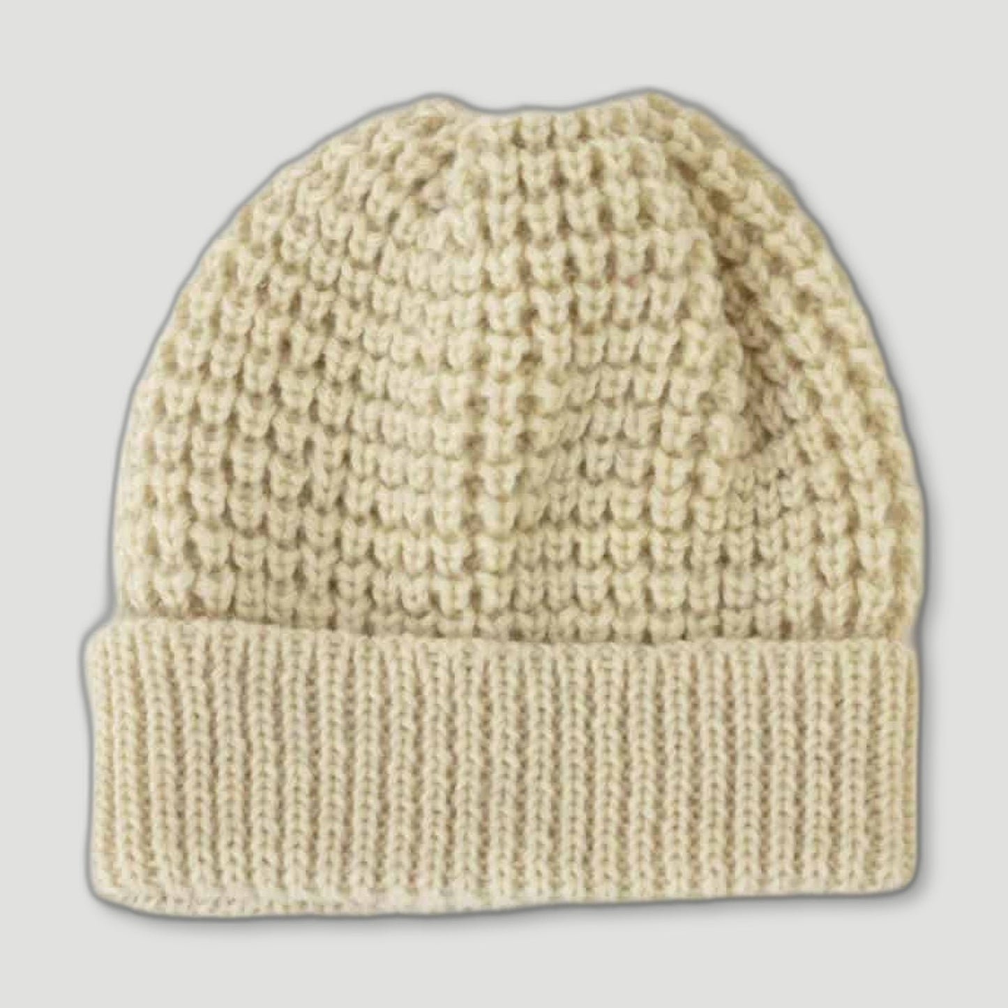 Natural White Beanie from Izzy Lane - British Made Wool Clothing