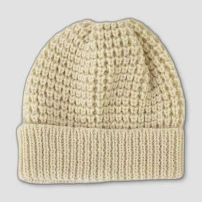 Natural White Beanie from Izzy Lane - British Made Wool Clothing