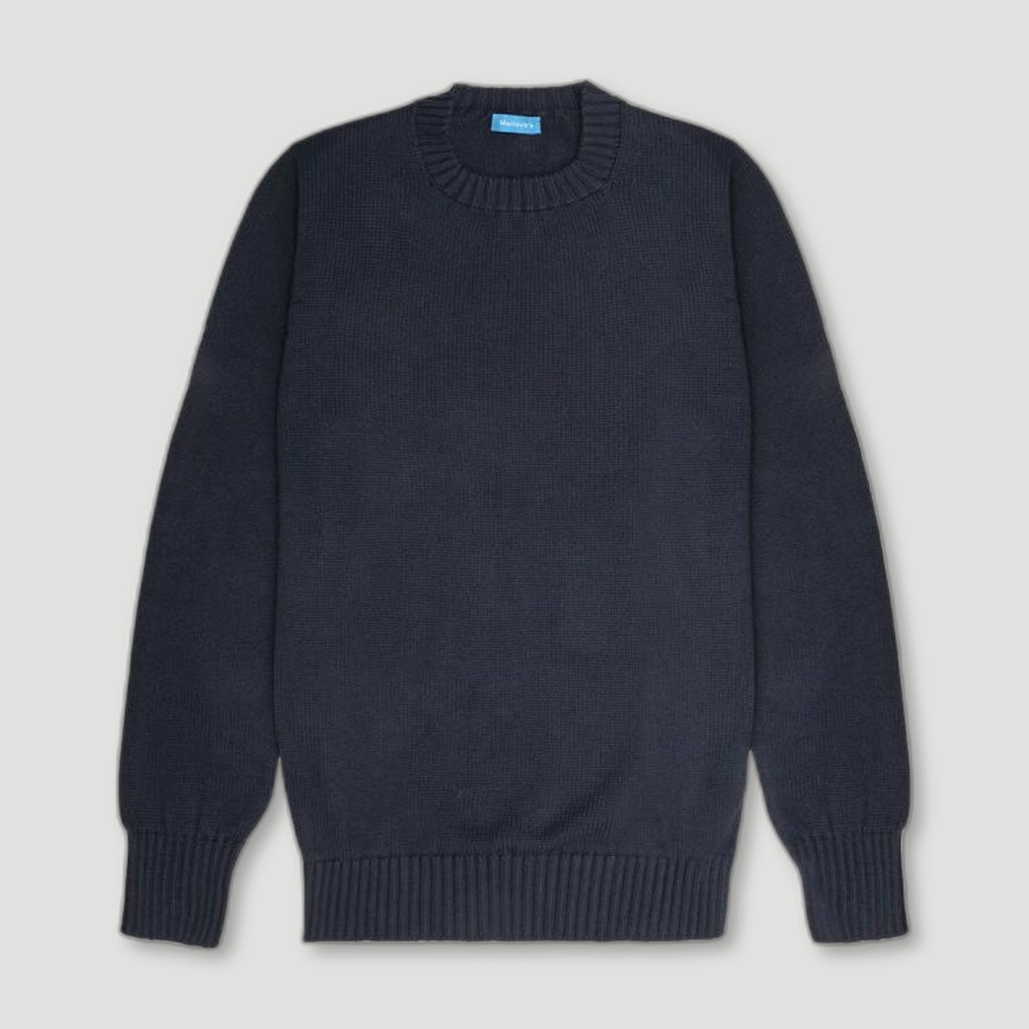 Navy Gullane Cotton Crew Neck from Malloch's - British Made Wool Jumpers