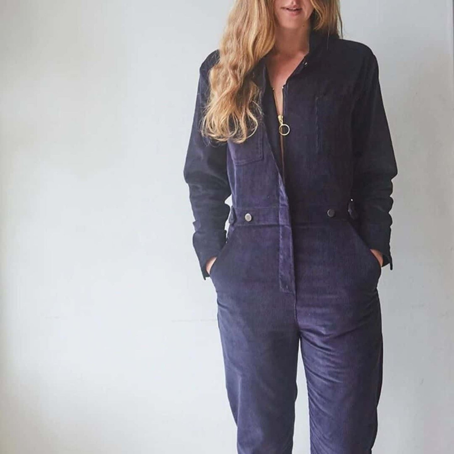 Navy Needlecord Boiler Suit