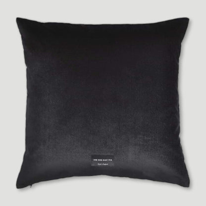 Back view of Nola Linen Cushion - Black from One Nine Eight Five - British Made Homeware