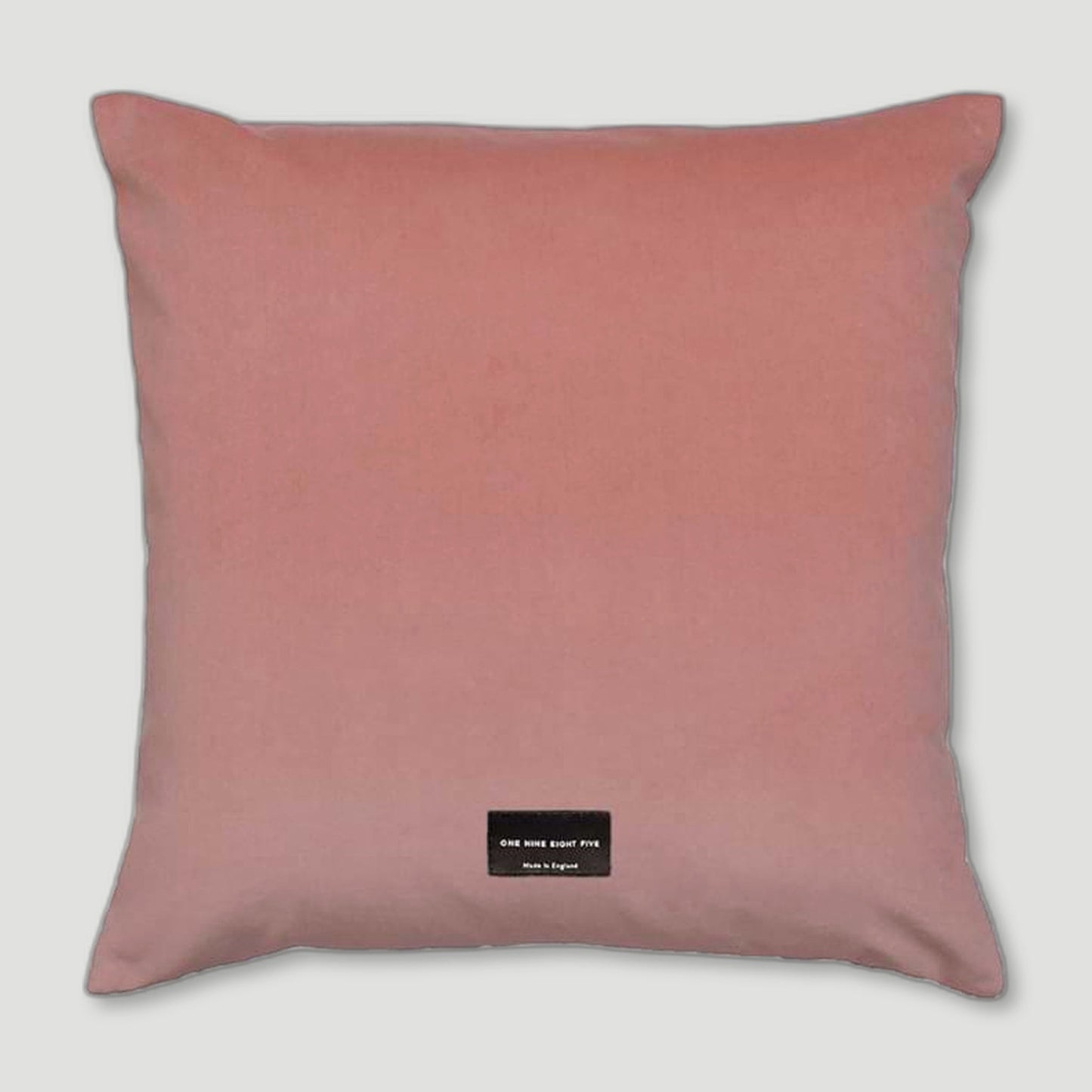 Back view of NOLA LINEN CUSHION - PINK from One Nine Eight Five - British Made Homeware