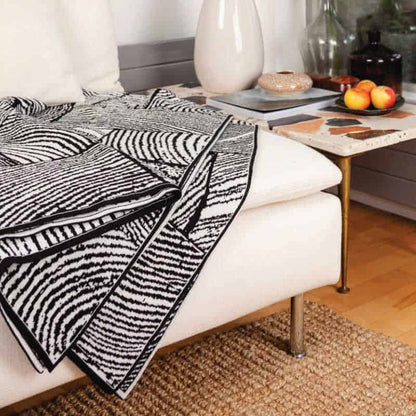 Off-White Wood Block Throw