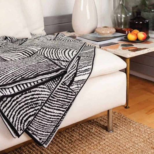 Off-White Wood Block Throw