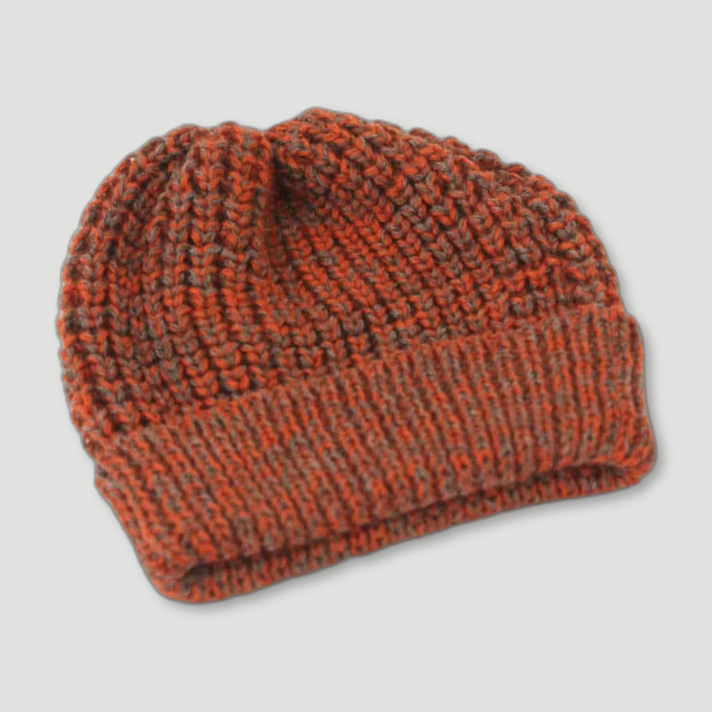 Orange and Grey Beanie from Izzy Lane - British Made Wool Clothing
