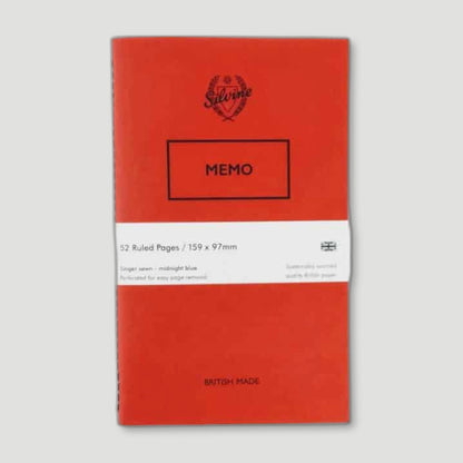 Original Red Memo Book from Silvine Originals - British Made Stationery