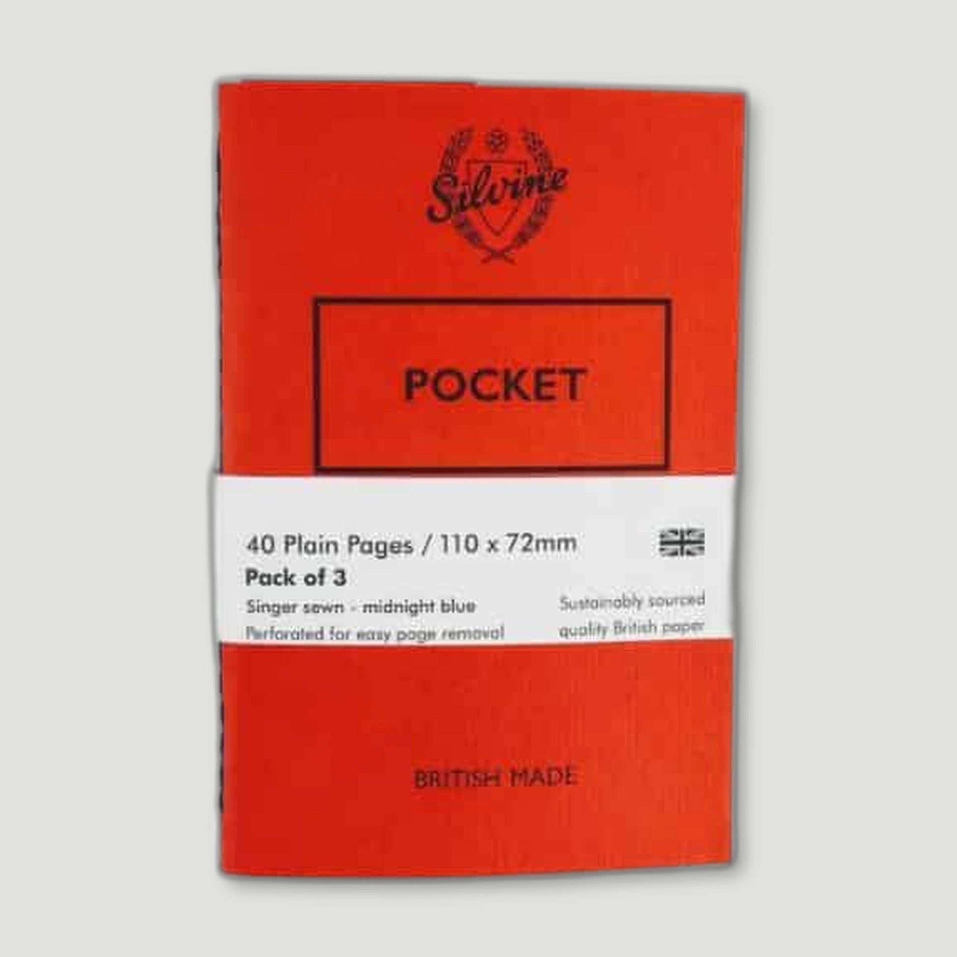 Original Red Pocket Book | 3 Pack from Silvine Originals - British Made Stationery