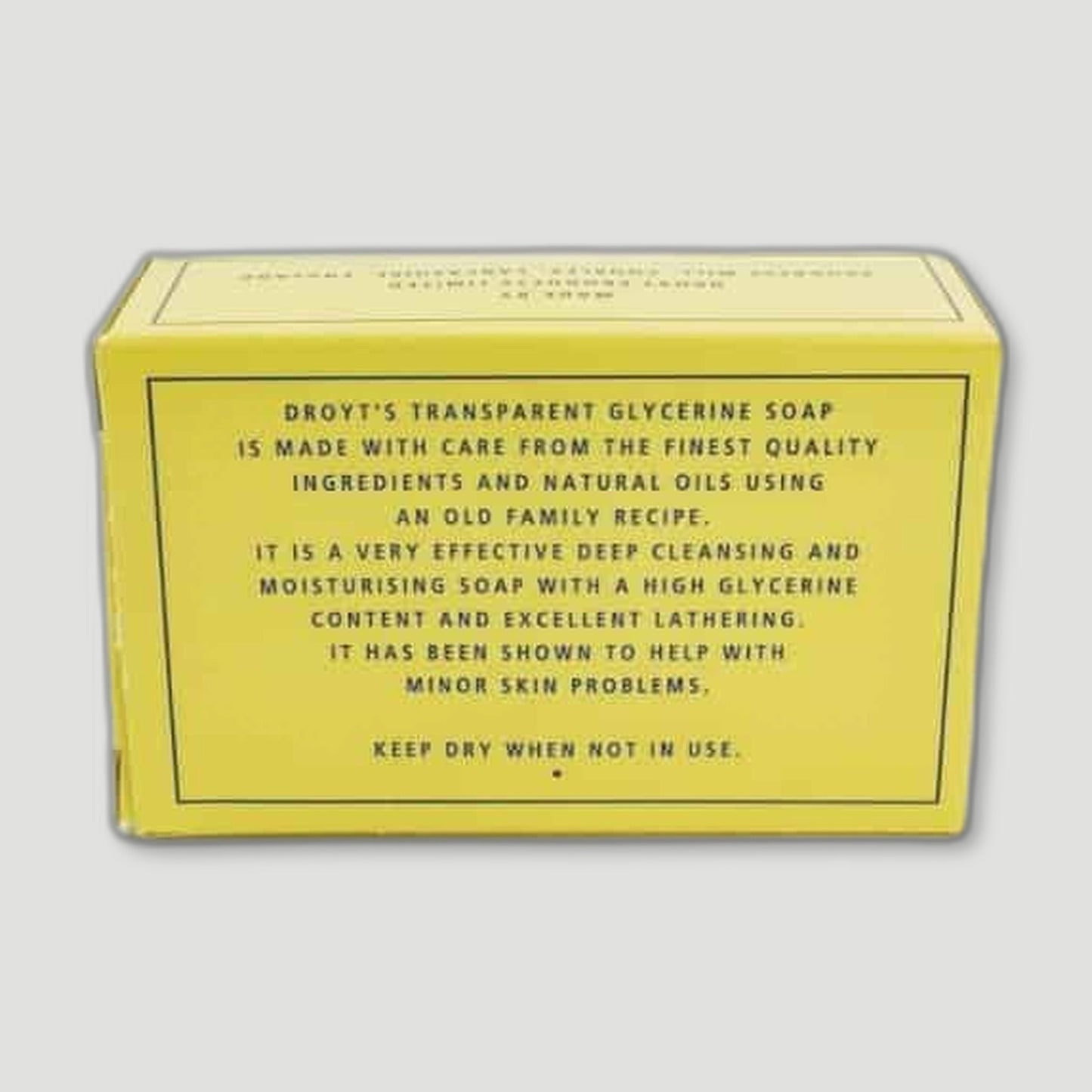 Back view of Original Unperfumed Glycerine Soap (pack of 10) from Droyt's Soap - British Made Soap