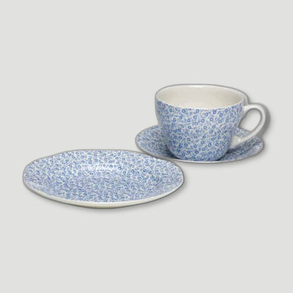 Pale Blue Felicity Breakfast Cup Gift Set from Burleigh Pottery - British Made Tableware