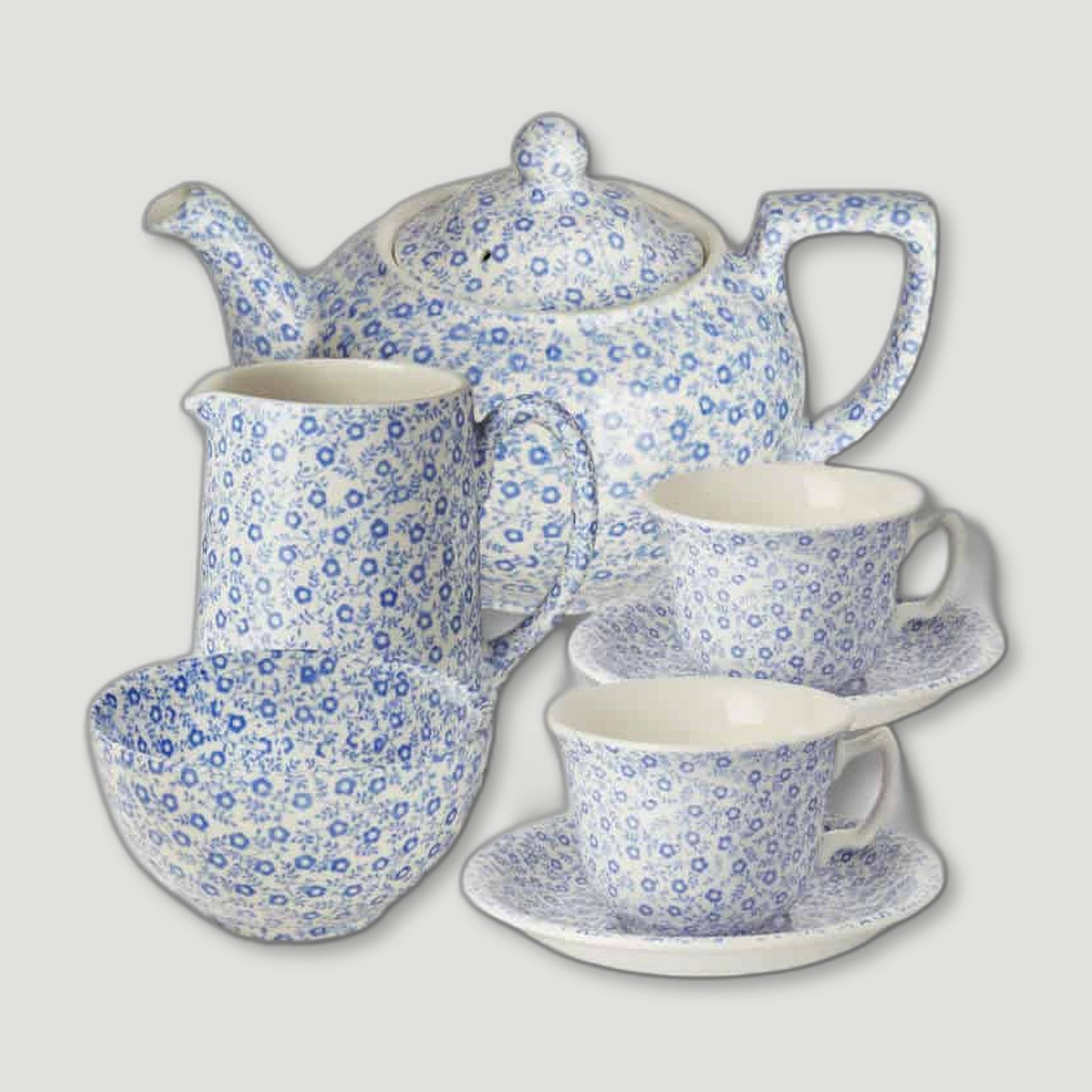 Pale Blue Felicity Tea Set from Burleigh Pottery - British Made Tableware