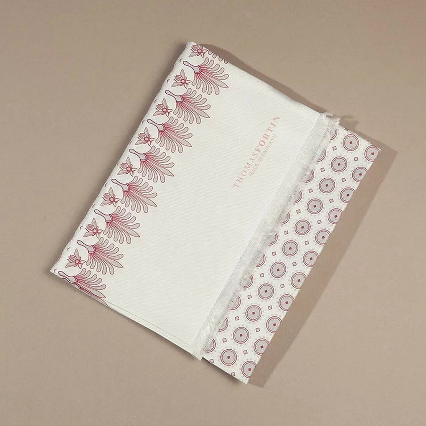 Palm and Bees White Silk Fringe Scarf