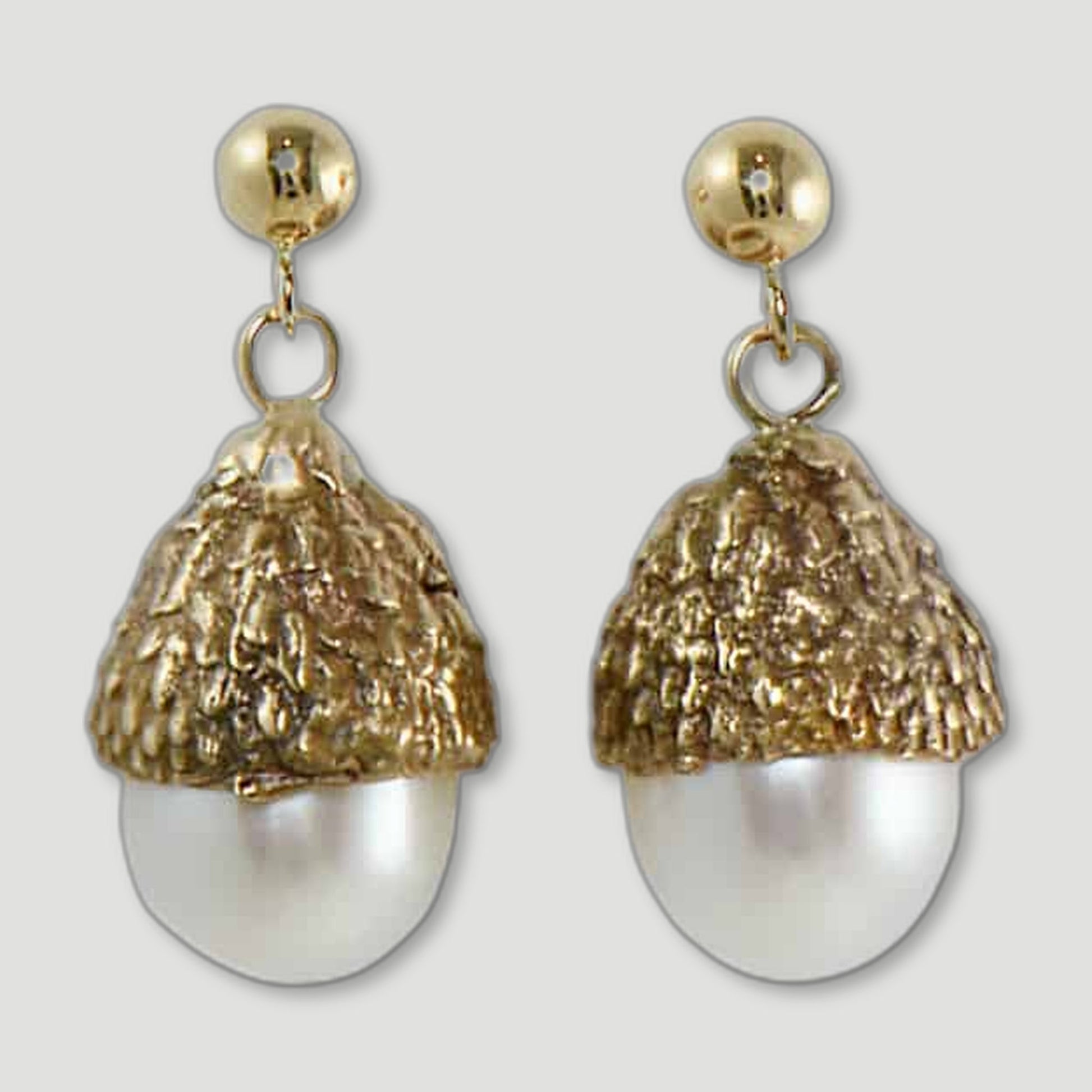 Pearl Acorn Earrings from Issy White - British Made Women'S Jewellery