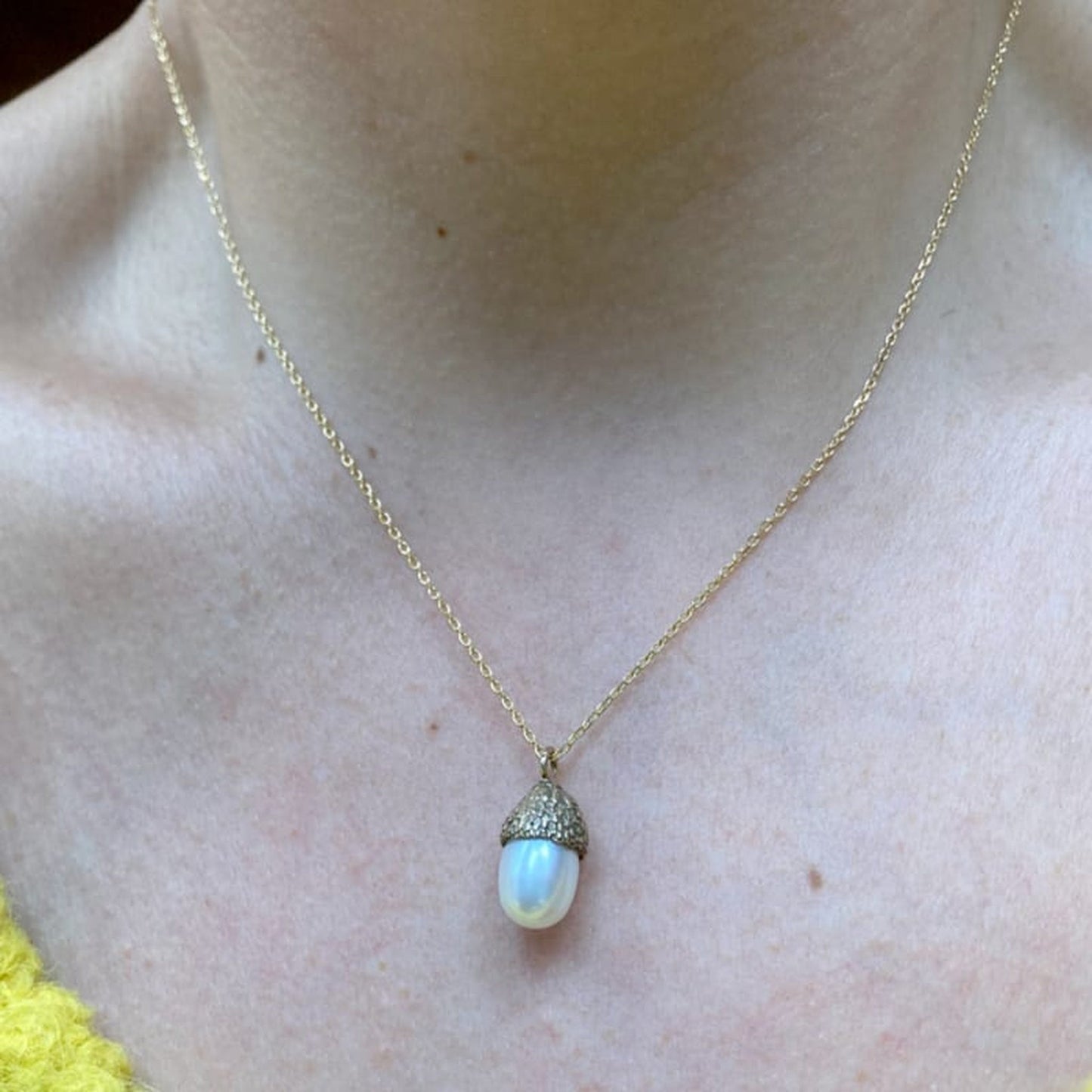 Pearl Acorn Necklace