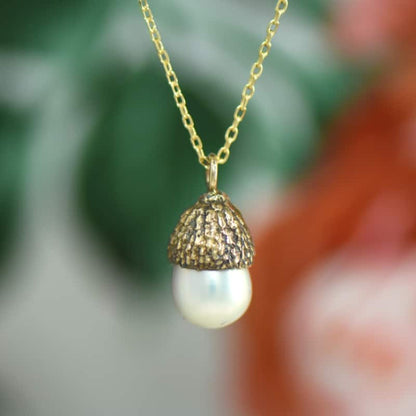 Pearl Acorn Necklace