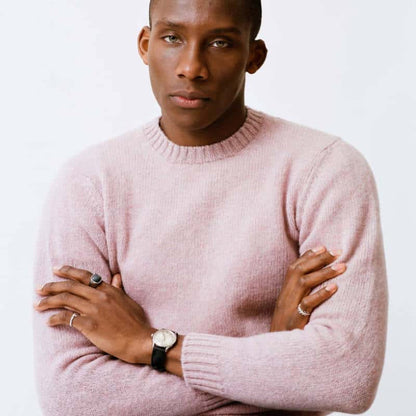 Pink Wreay Shetland Wool Crew Neck