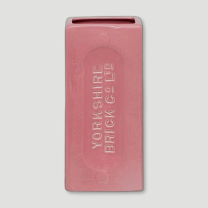 Front view of Pink Yorkshire Brick Vase from Stolen Form - British Made Vases & Homeware