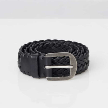 Pitch Black Pewter Braided Belt