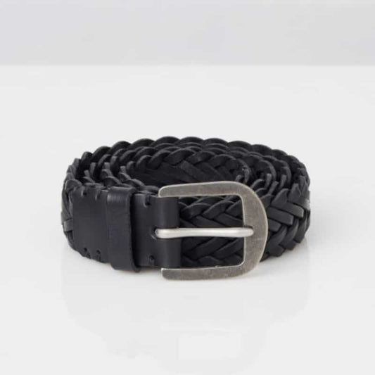 Pitch Black Pewter Braided Belt