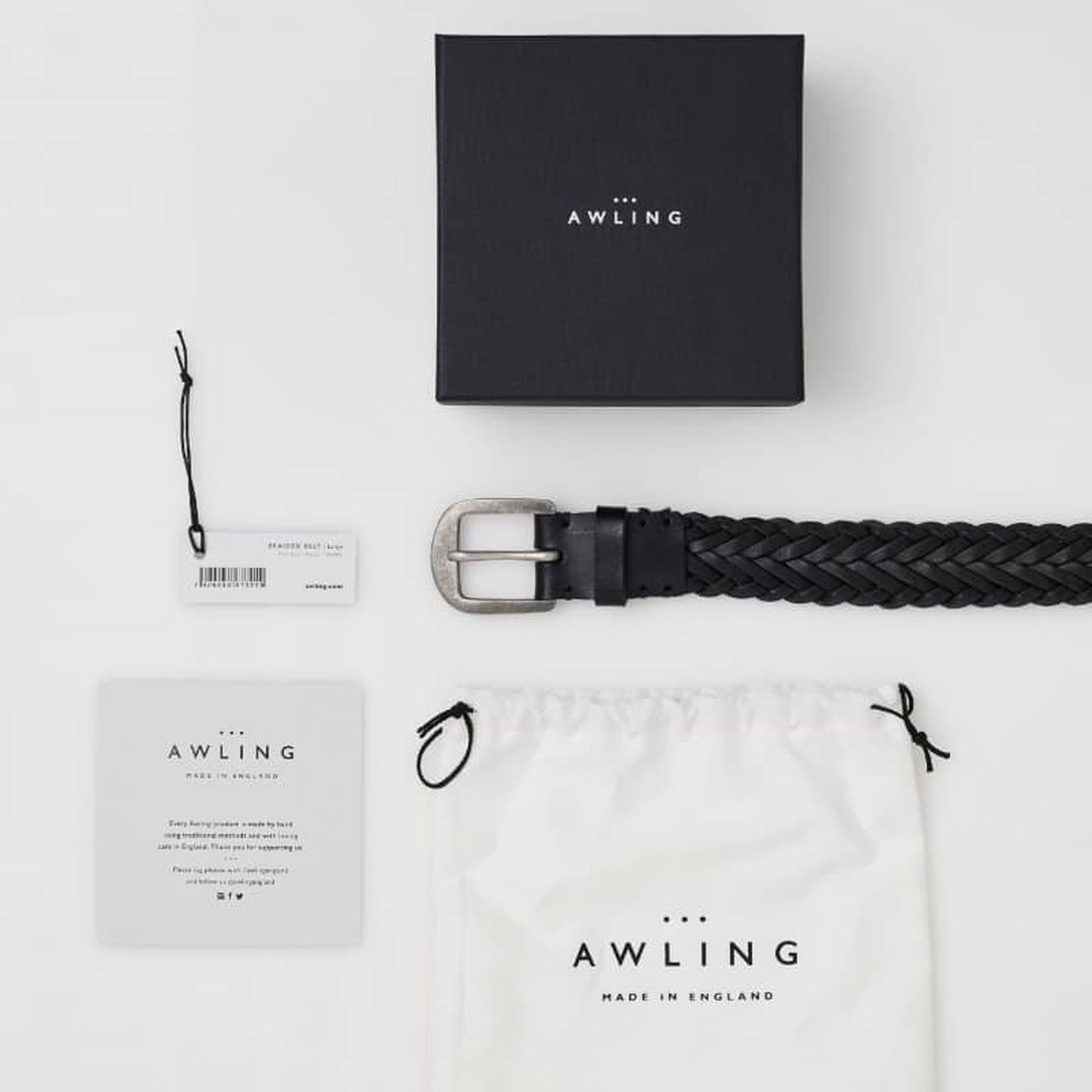 Pitch Black Pewter Braided Belt