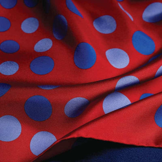 Planetarium Silk Pocket Square - Red & Blue