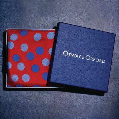 Planetarium Silk Pocket Square - Red & Blue