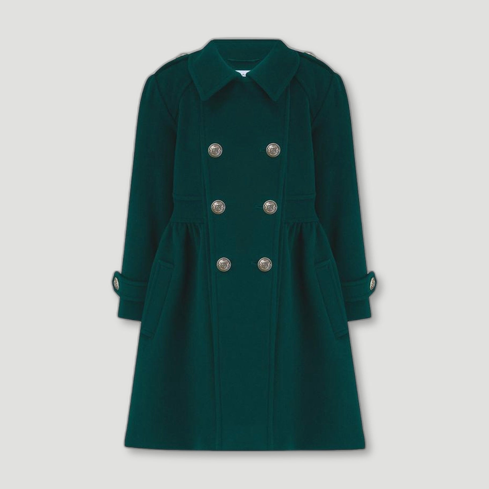Front view of Racing Green Westminster Cashmere Girls Dress Coat from Brittanical London - British Made Children's Coats