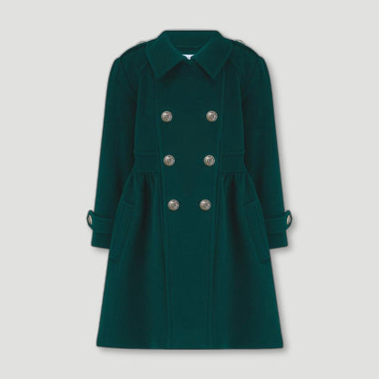 Front view of Racing Green Westminster Cashmere Girls Dress Coat from Brittanical London - British Made Children's Coats