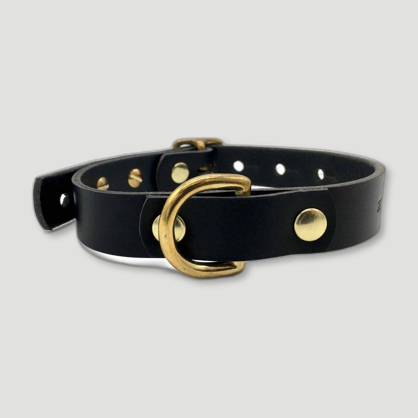 Raven Black Leather 'Brigadier' Puppy & Small Breed Dog Collar from Seldom Found - British Made Dog Collars