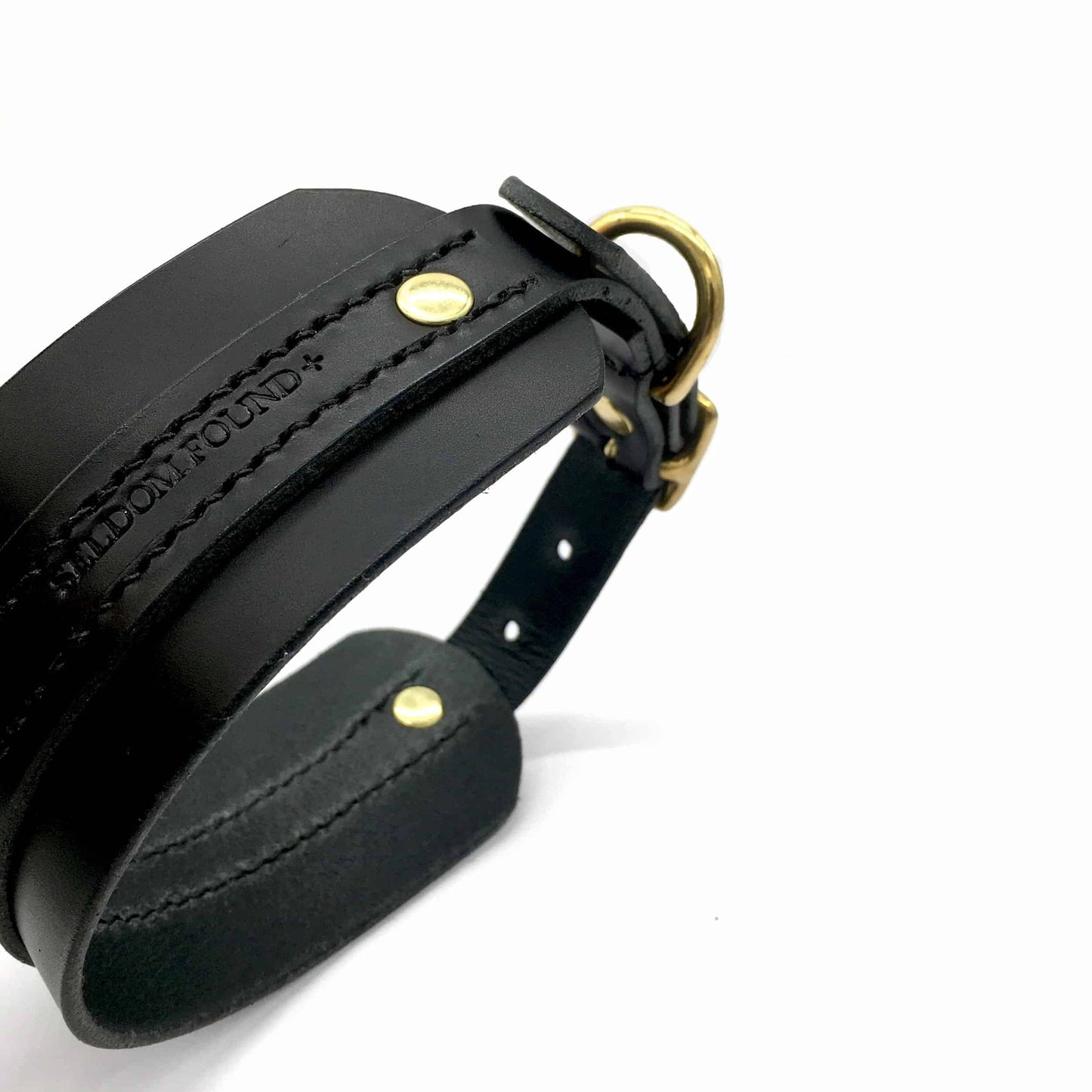 Raven Black Leather Sighthound Collar