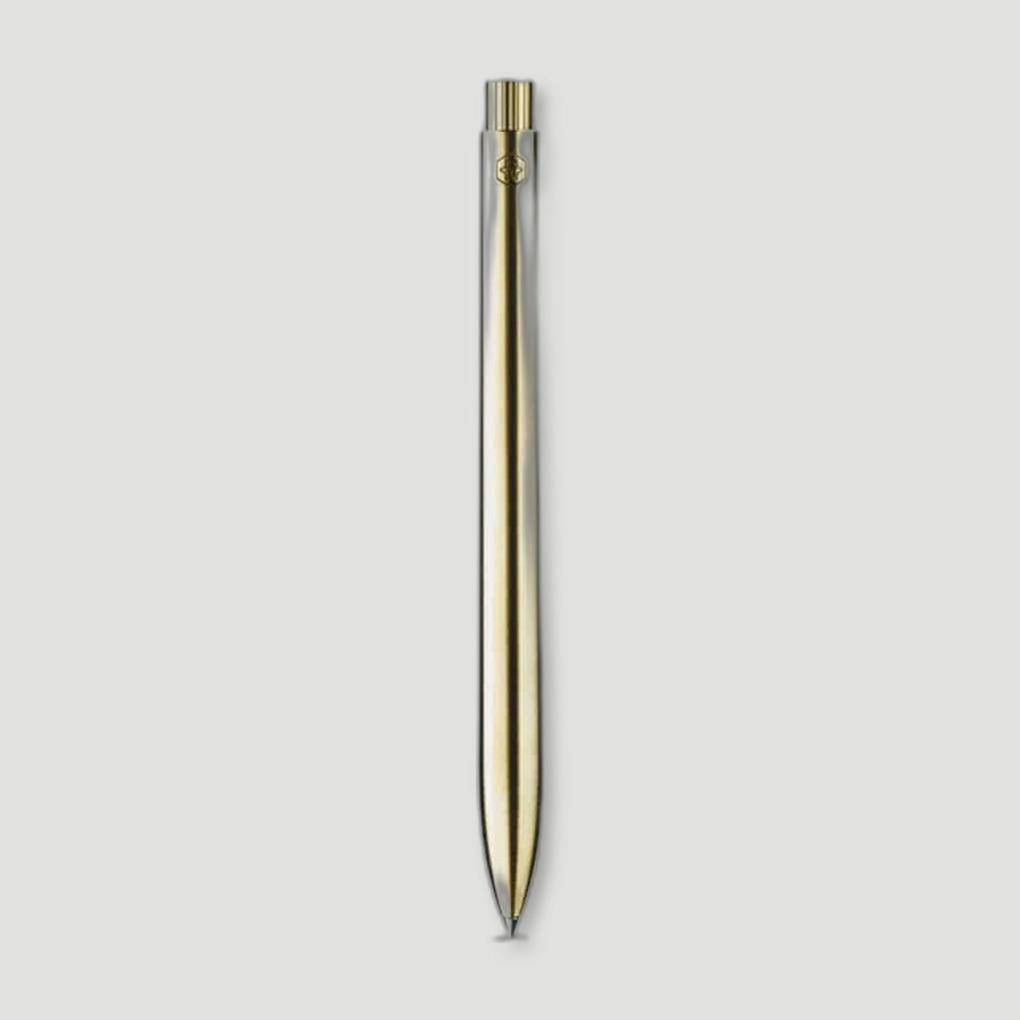 Front view of Raw Brushed Brass Pen from Ajoto - British Made Pens