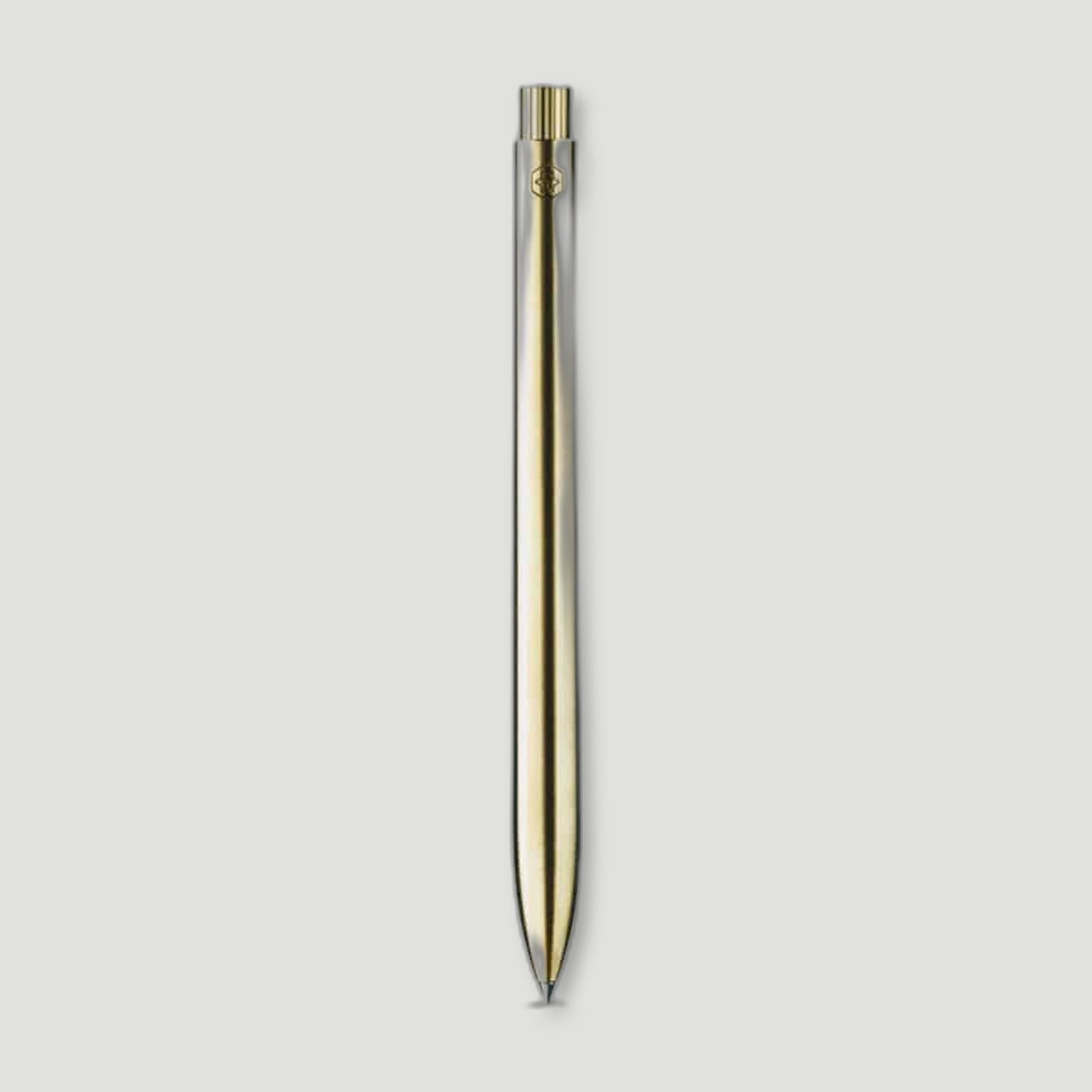 Front view of Raw Brushed Brass Pen from Ajoto - British Made Pens
