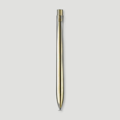 Front view of Raw Brushed Brass Pen from Ajoto - British Made Pens