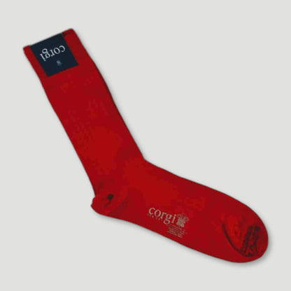 Red Wool Socks | Lightweight from Corgi Socks - British Made Wool Socks