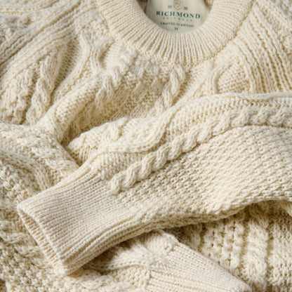 Men's Aran Jumper - Ecru