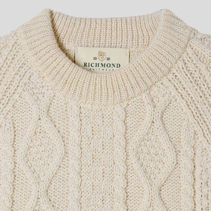 Men's Aran Jumper - Ecru