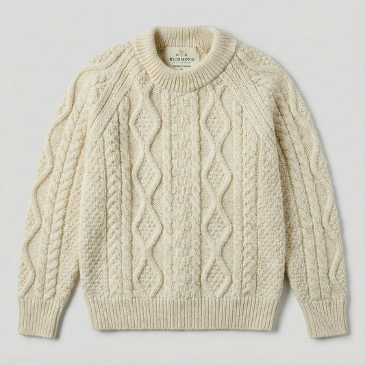 Men's Aran Jumper - Ecru