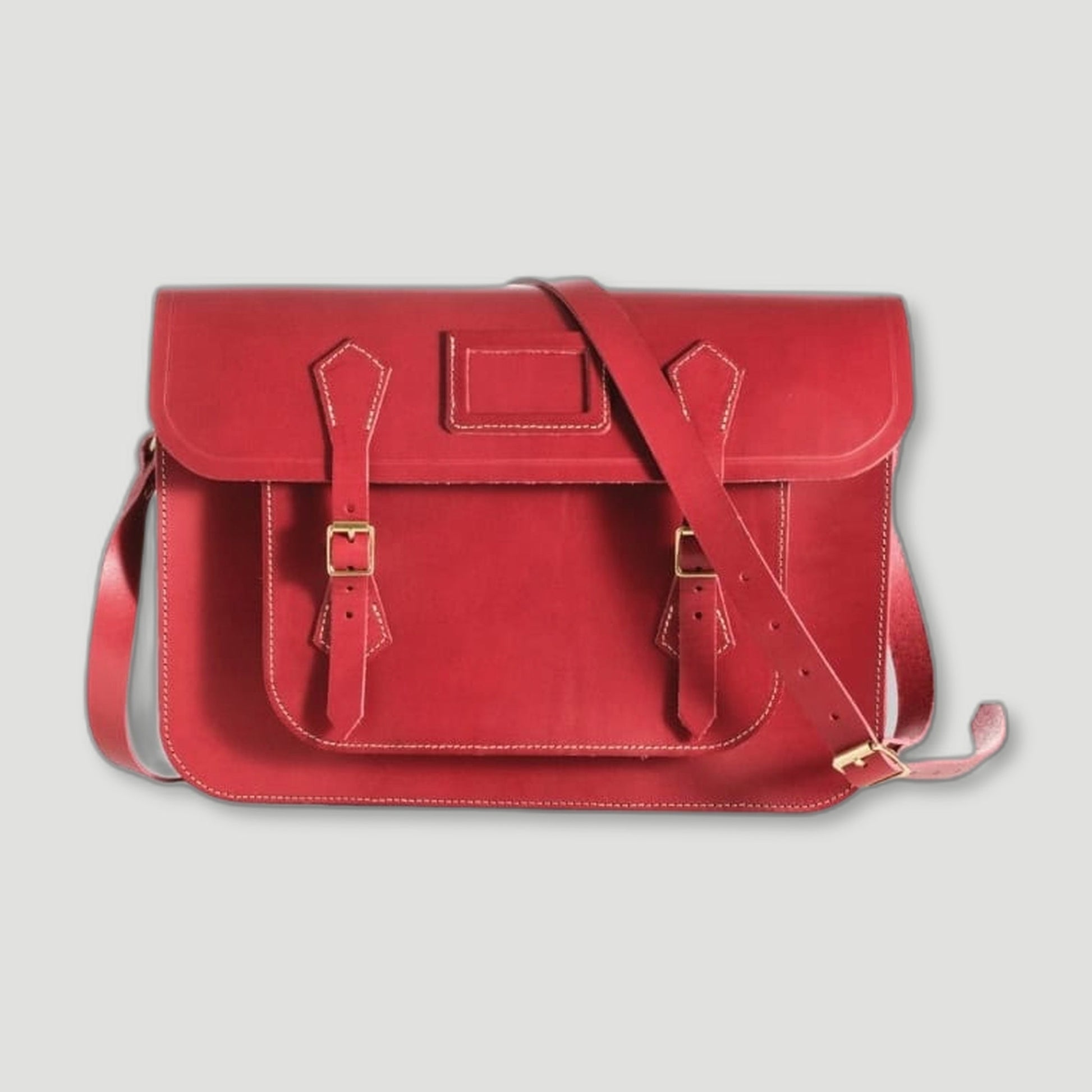 Rouge Red Leather Satchel from Garstin 1871 - British Made Leather Accessories