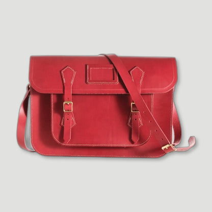 Rouge Red Leather Satchel from Garstin 1871 - British Made Leather Accessories