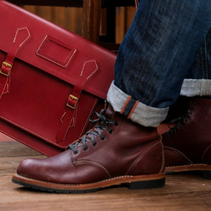 Leather Satchel - Rouge Red