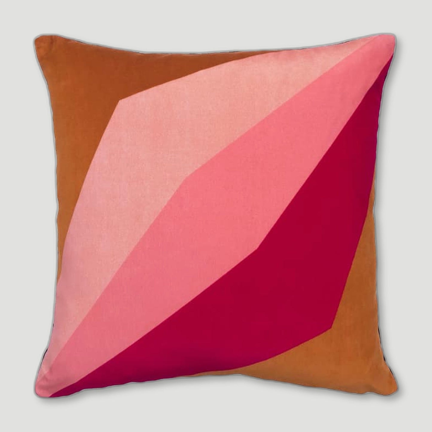Front view of Ruby Pink Cushion from One Nine Eight Five - British Made Homeware