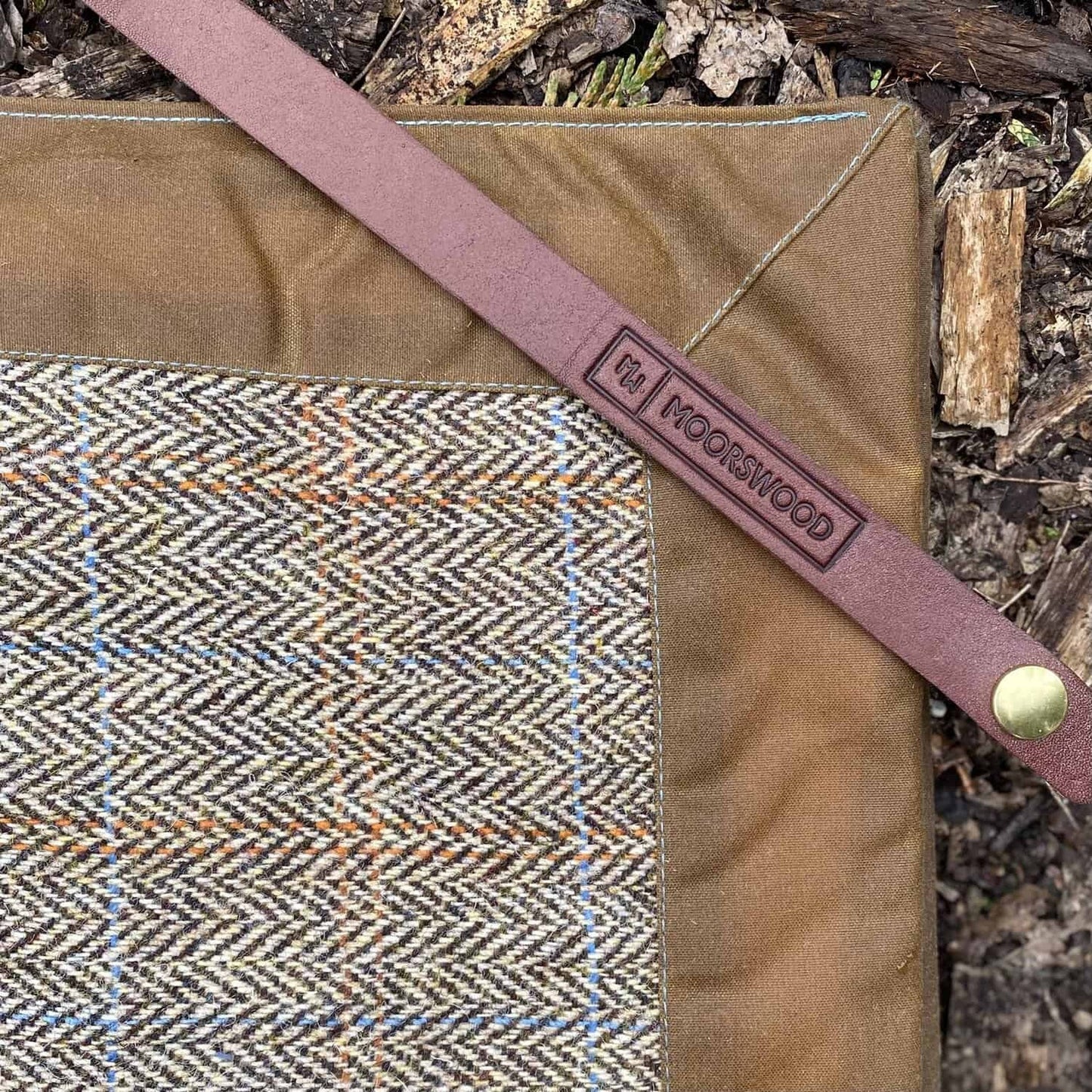 Rush Harris tweed brown leather Ramblers Roll