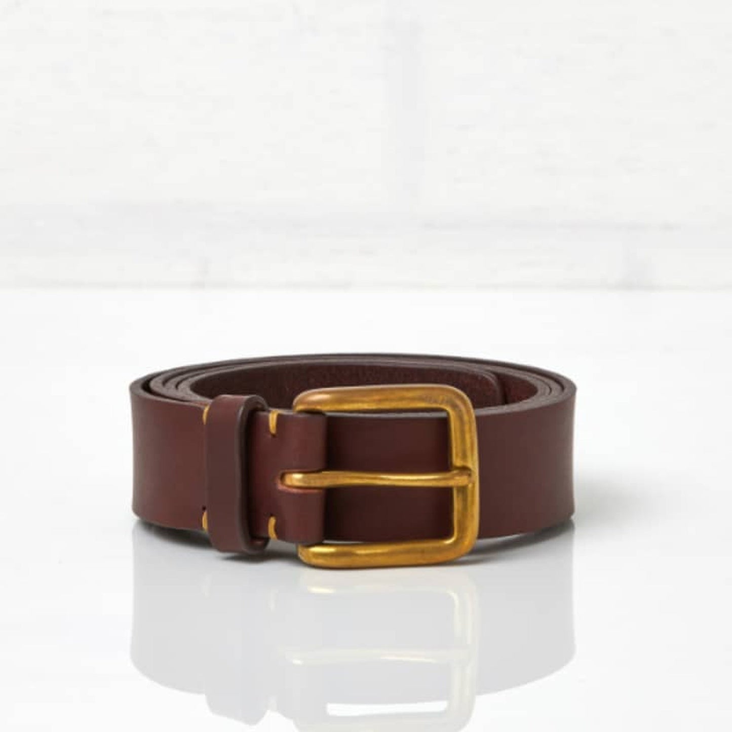 Russet Brown Brass Modernist Belt