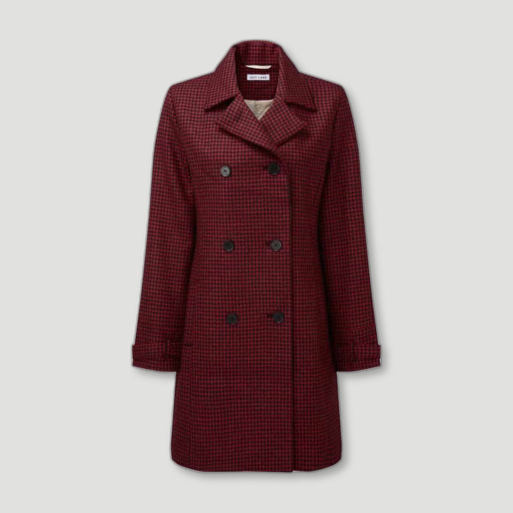 Front view of Sartre Ladies Coat from Izzy Lane - British Made Wool Clothing