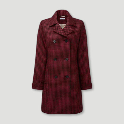 Front view of Sartre Ladies Coat from Izzy Lane - British Made Wool Clothing