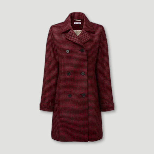 Front view of Sartre Ladies Coat from Izzy Lane - British Made Wool Clothing