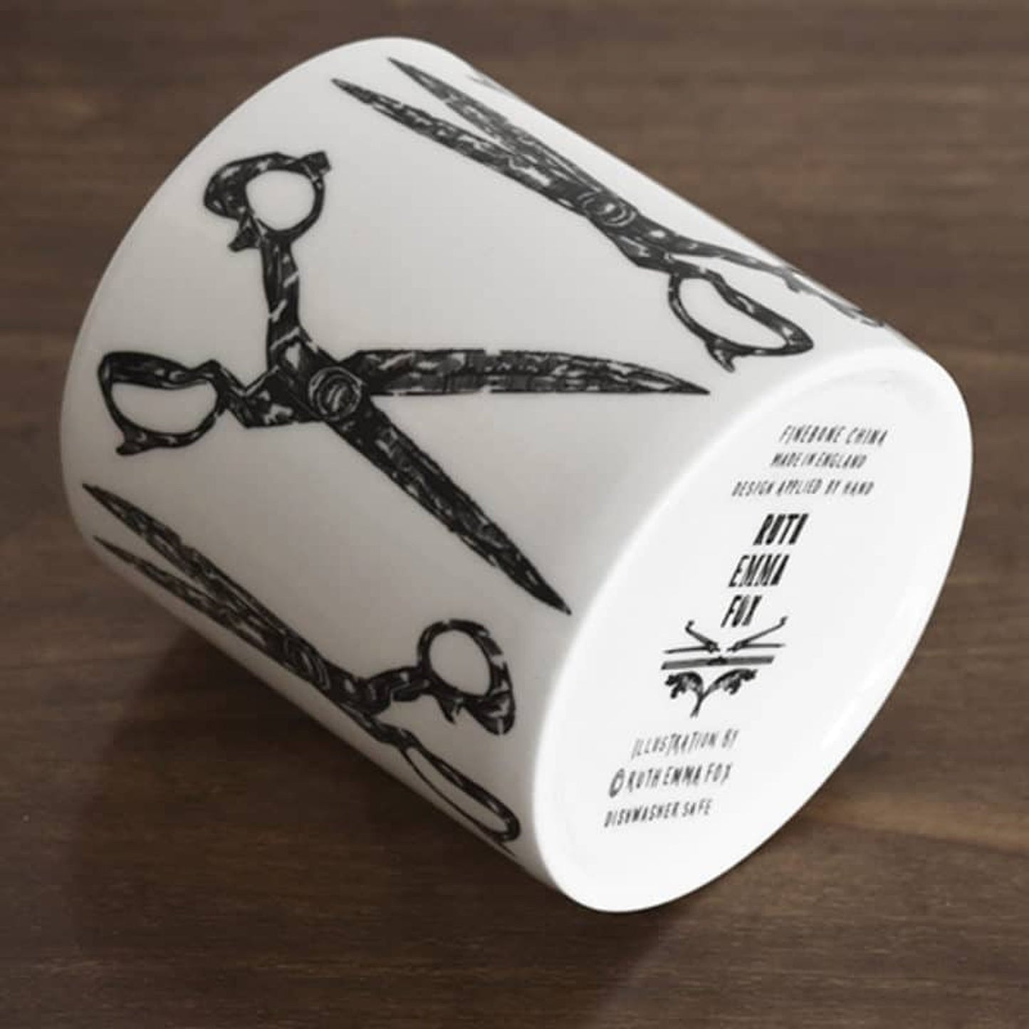 Set of Five Illustrated Cups