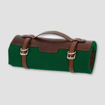 Shropshire Green Canvas & Leather Artist Roll from Risdon & Risdon - British Made Aprons