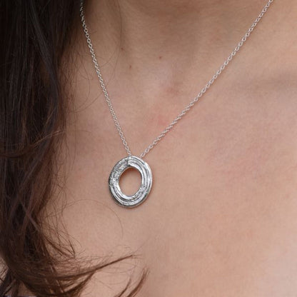 Silver Oak Bark Necklace